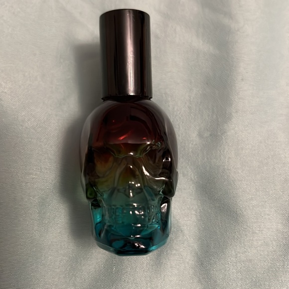 REFILLABLE 💀 GLASS ROLL ON MULTICOLORED SKULL PERFUME BOTTLE - Picture 4 of 4